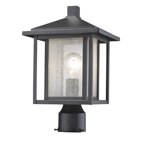 Z-Lite Aspen 1 Light Outdoor, Black And Clear Seedy 554PHM-BK - main